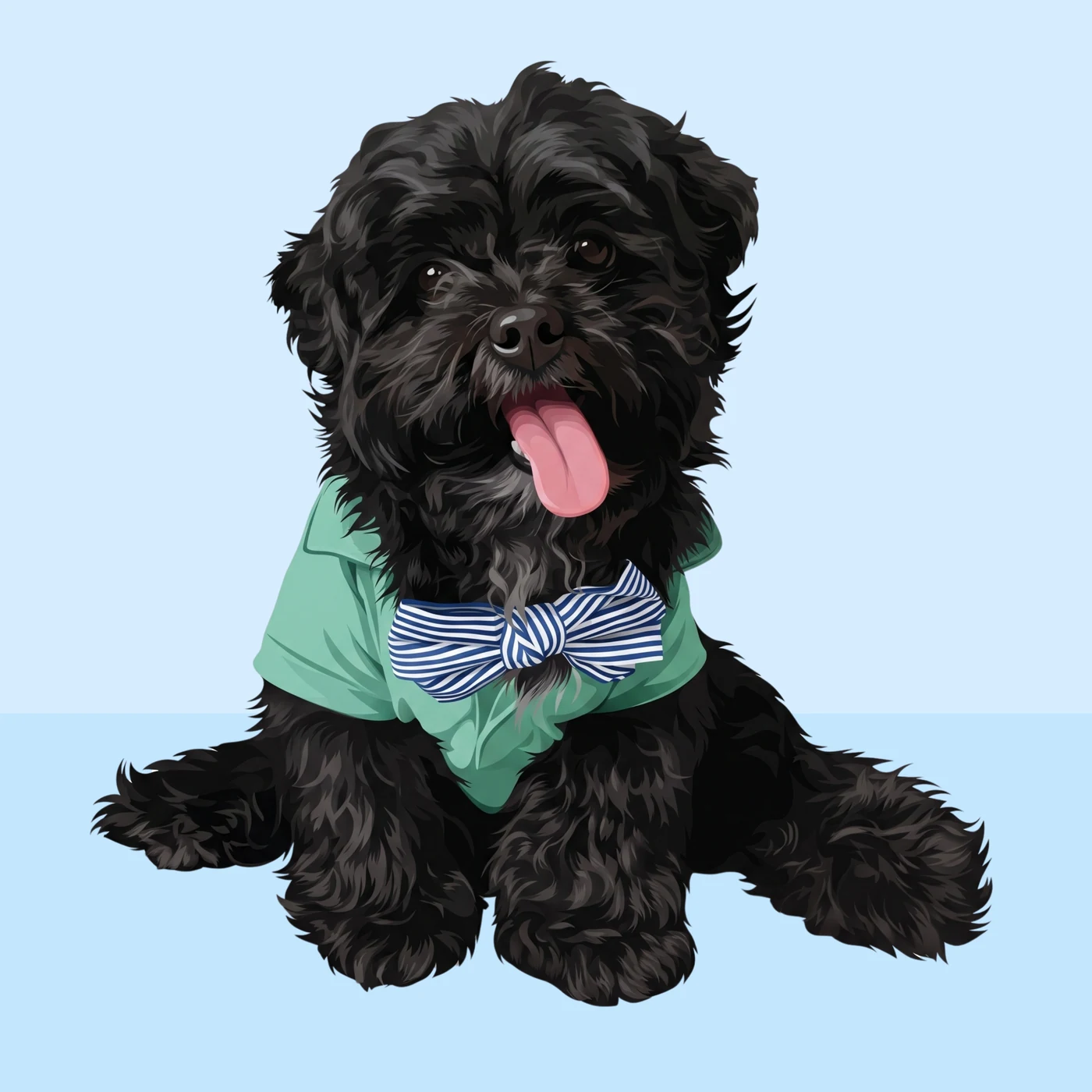 Paint-style black dog portrait wallpaper