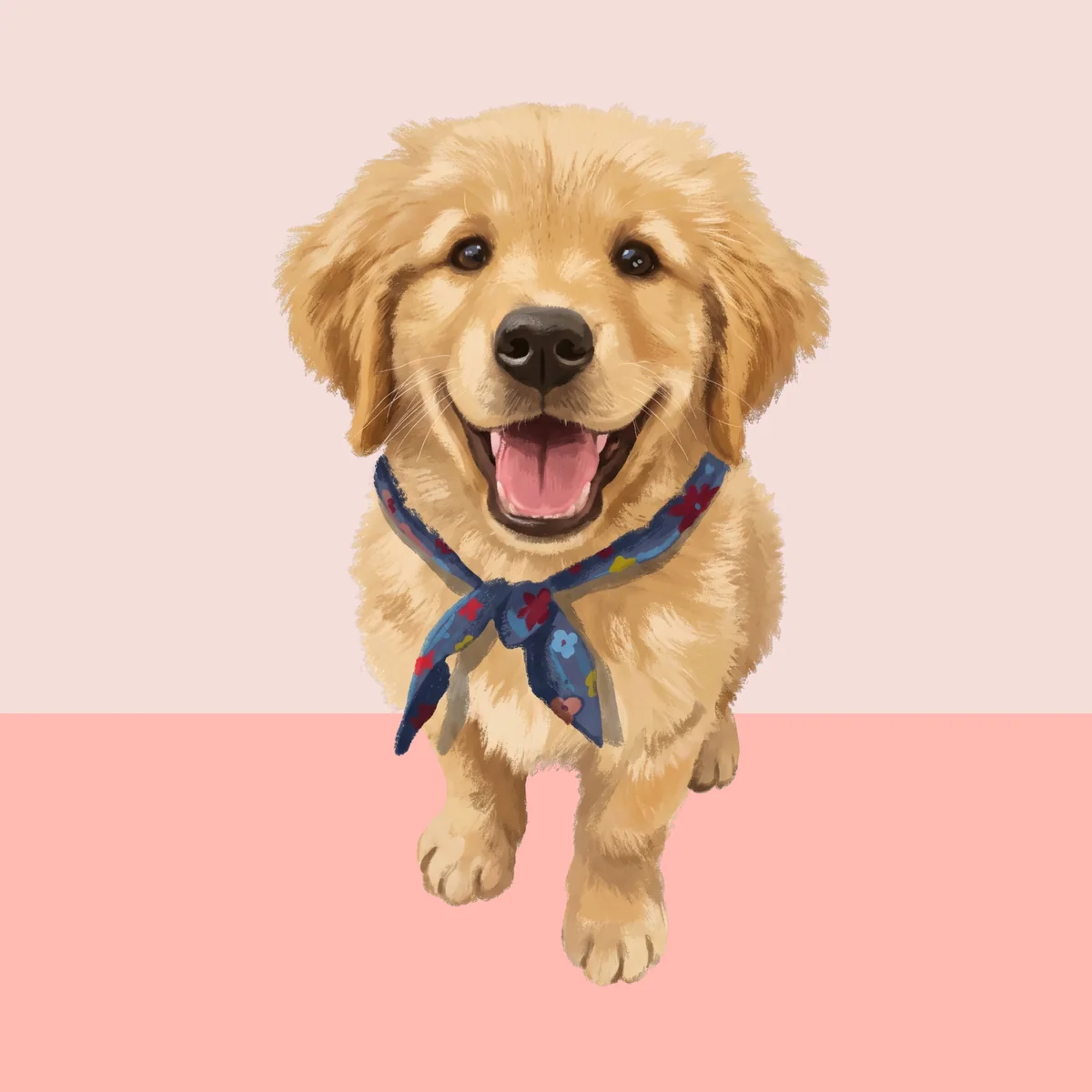 Paint-style golden retriever wallpaper